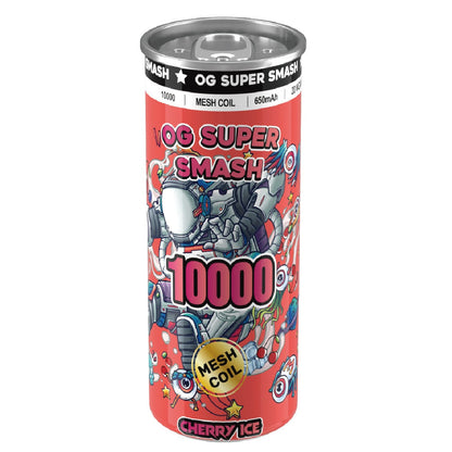 OG Super Smash 10000 Puffs Disposable Vape Pod Box of 10-Cherry Ice-vapeukwholesale