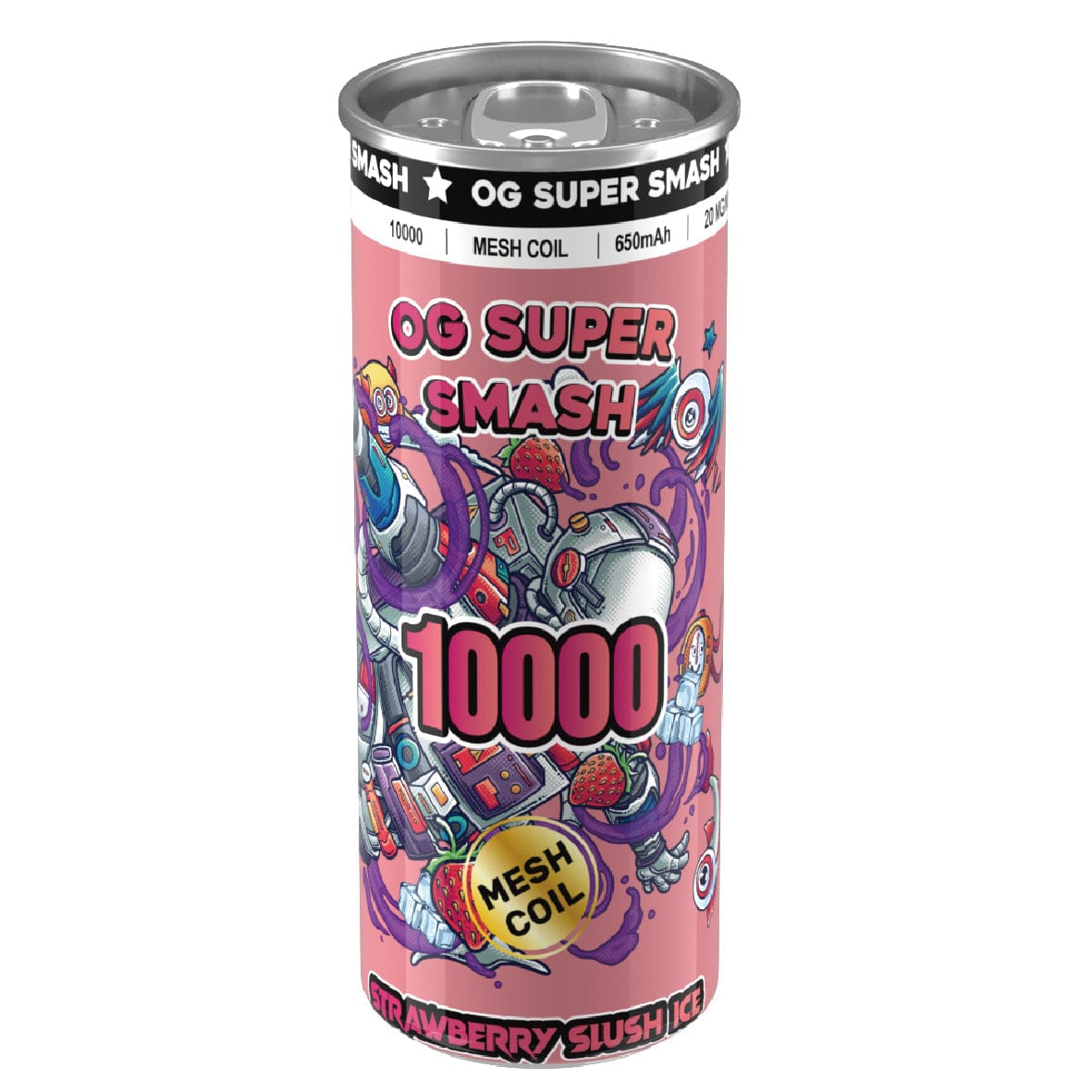 OG Super Smash 10000 Puffs Disposable Vape Pod Box of 10-Strawberry Slush Ice-vapeukwholesale