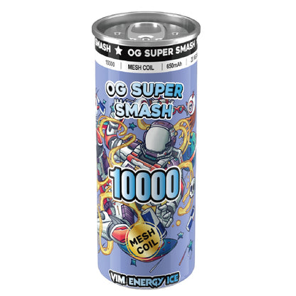 OG Super Smash 10000 Puffs Disposable Vape Pod Box of 10-Vim Energy Ice-vapeukwholesale