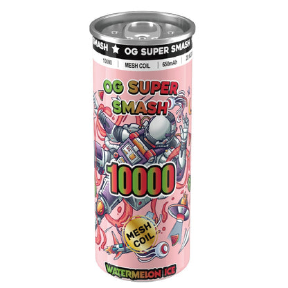 OG Super Smash 10000 Puffs Disposable Vape Pod Box of 10-Watermelon Ice-vapeukwholesale