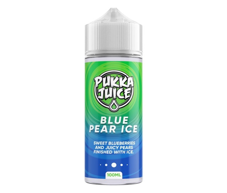 Pukka Juice 100ml Shortfill E-liquids-Blue Pear Ice-vapeukwholesale