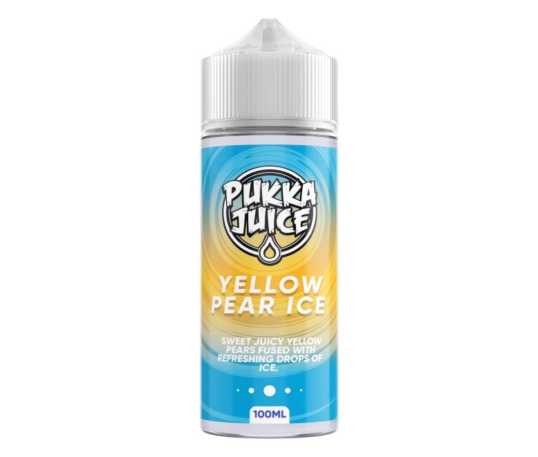 Pukka Juice 100ml Shortfill E-liquids-Yellow Pear Ice-vapeukwholesale