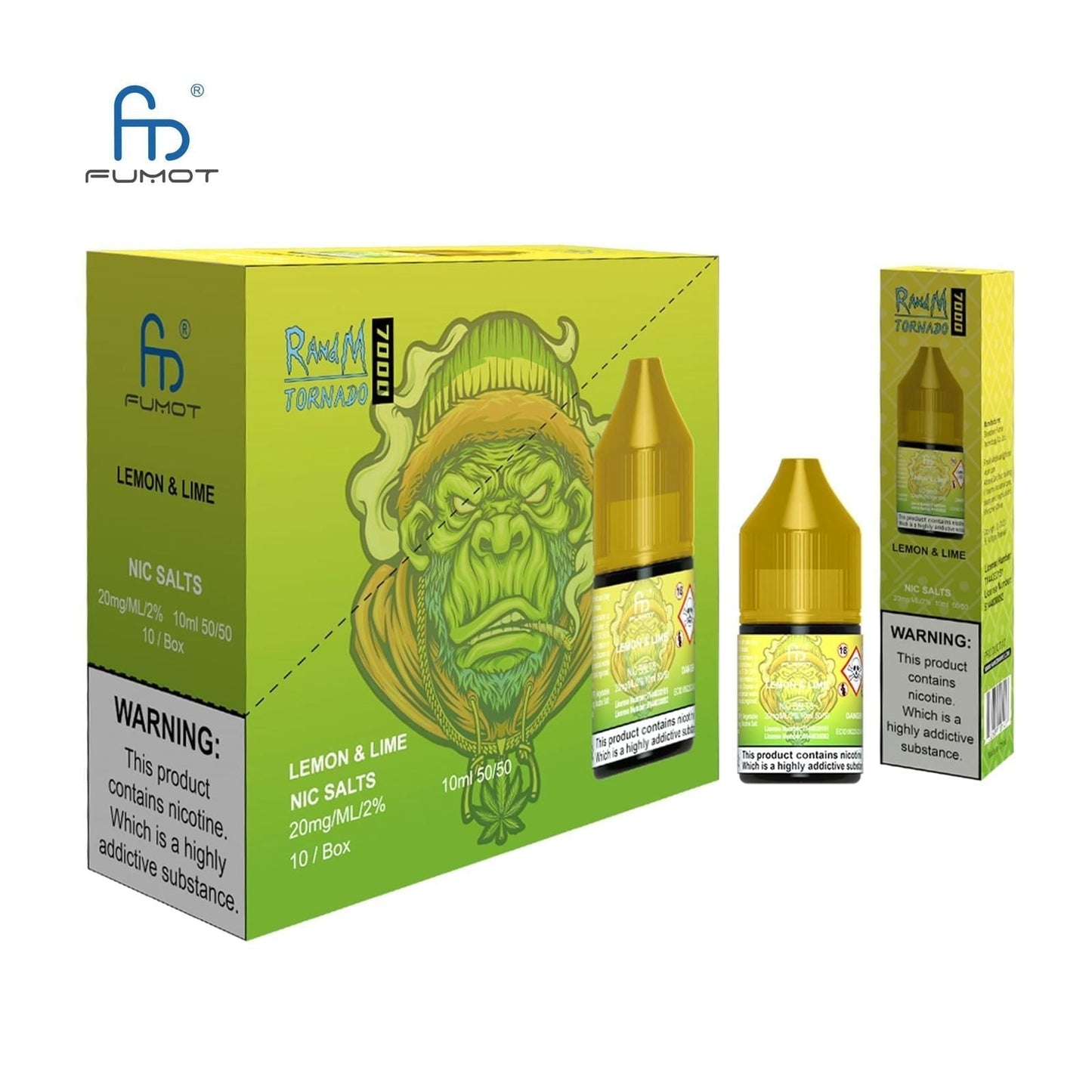 R and M 7000 Nic Salt 10ml - Box of 10-Lemon & Lime-vapeukwholesale