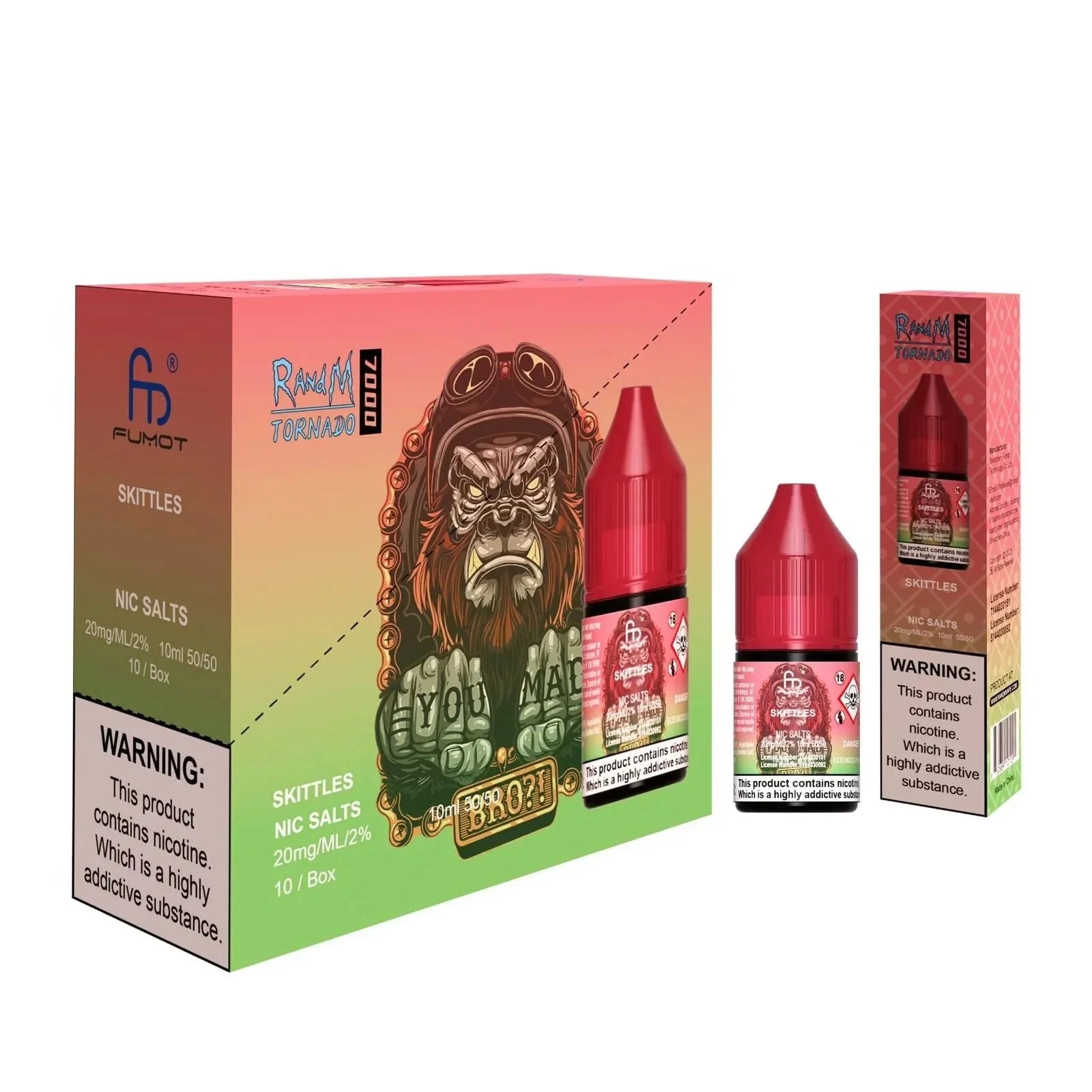 R and M 7000 Nic Salt 10ml - Box of 10 - Skittles - vapeukwholesale