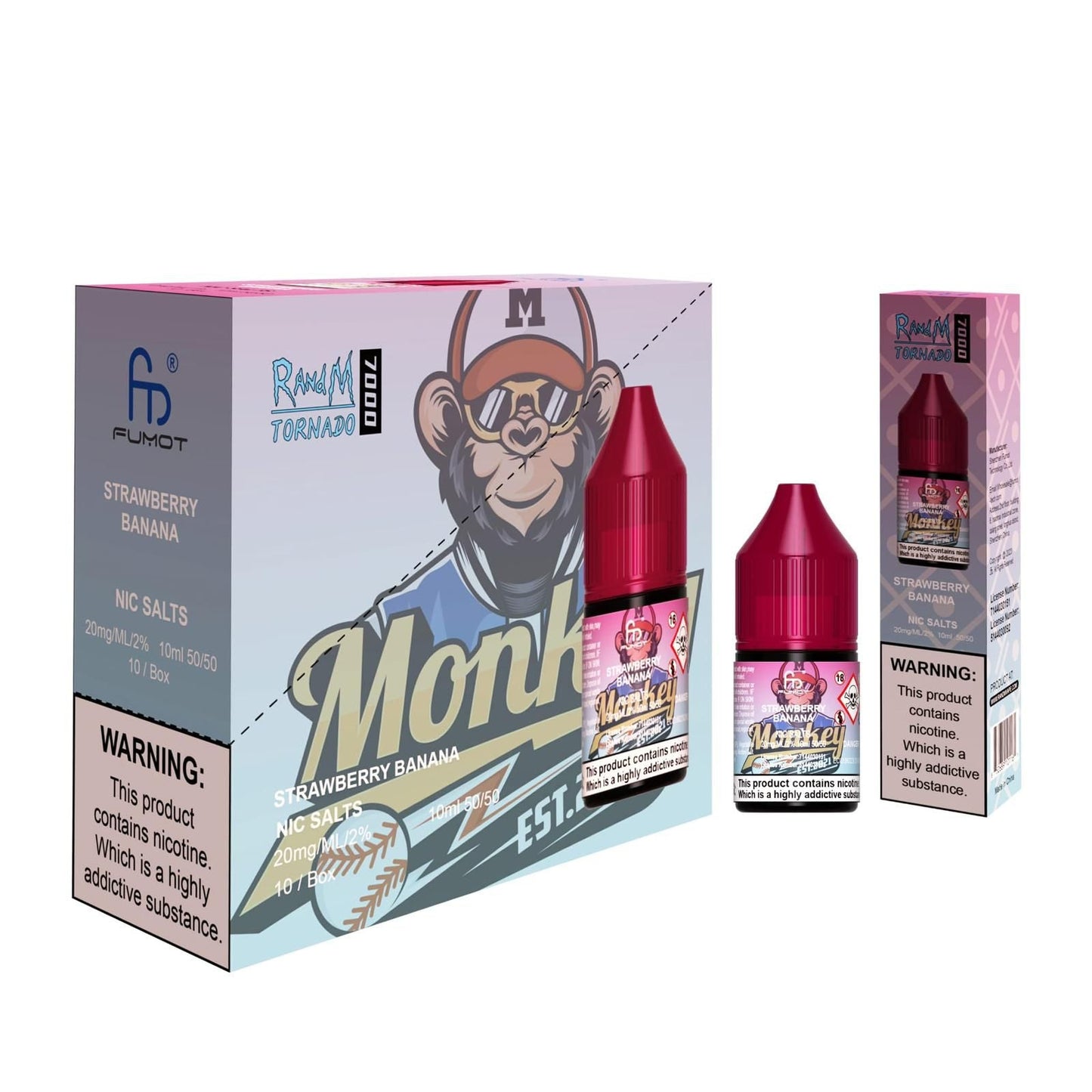 R and M 7000 Nic Salt 10ml - Box of 10-Strawberry Banana-vapeukwholesale