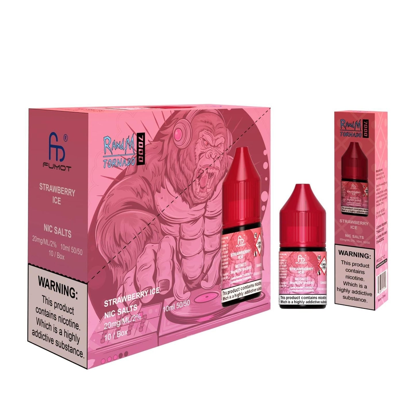 R and M 7000 Nic Salt 10ml - Box of 10-Strawberry Ice-vapeukwholesale