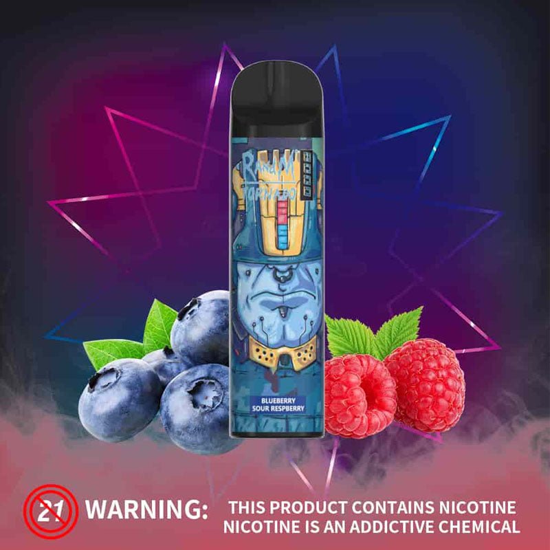 R and M Tornado 8000 Disposable Vape Pod - 20mg (Box of 10)-Blueberry Sour Raspberry-vapeukwholesale