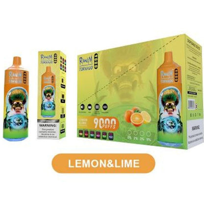 R and M Tornado 9000 Disposable Vape Pod Box of 10-Lemon Lime * New *-vapeukwholesale