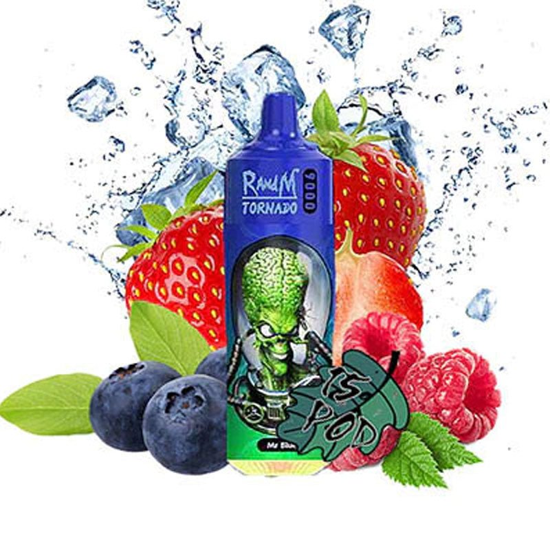 R and M Tornado 9000 Disposable Vape Pod Box of 10-Mixed berries-vapeukwholesale