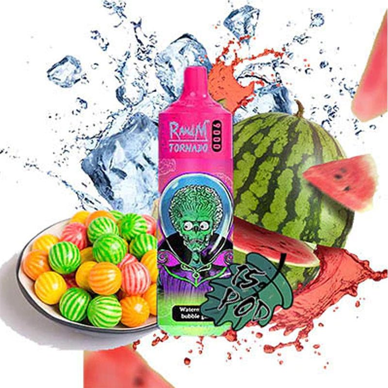 R and M Tornado 9000 Disposable Vape Pod Box of 10-Watermelon bubblegum-vapeukwholesale