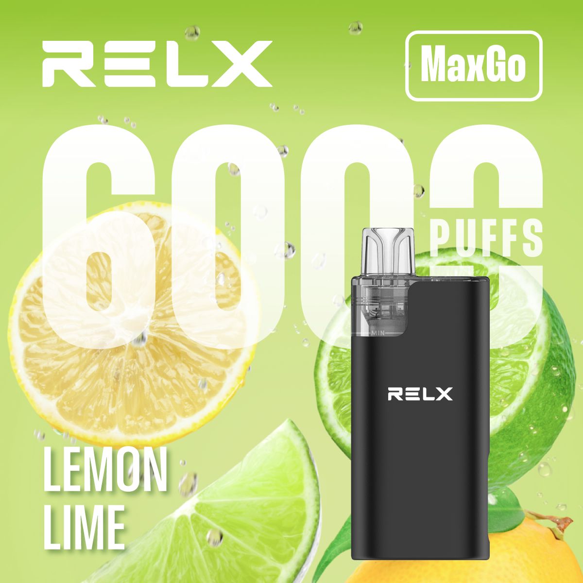 Relx Max Go 6000 Disposable Vape Box of 5 - Lemon Lime - vapeukwholesale