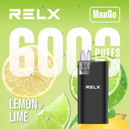 Relx Max Go 6000 Disposable Vape Box of 5 - Lemon Lime - vapeukwholesale