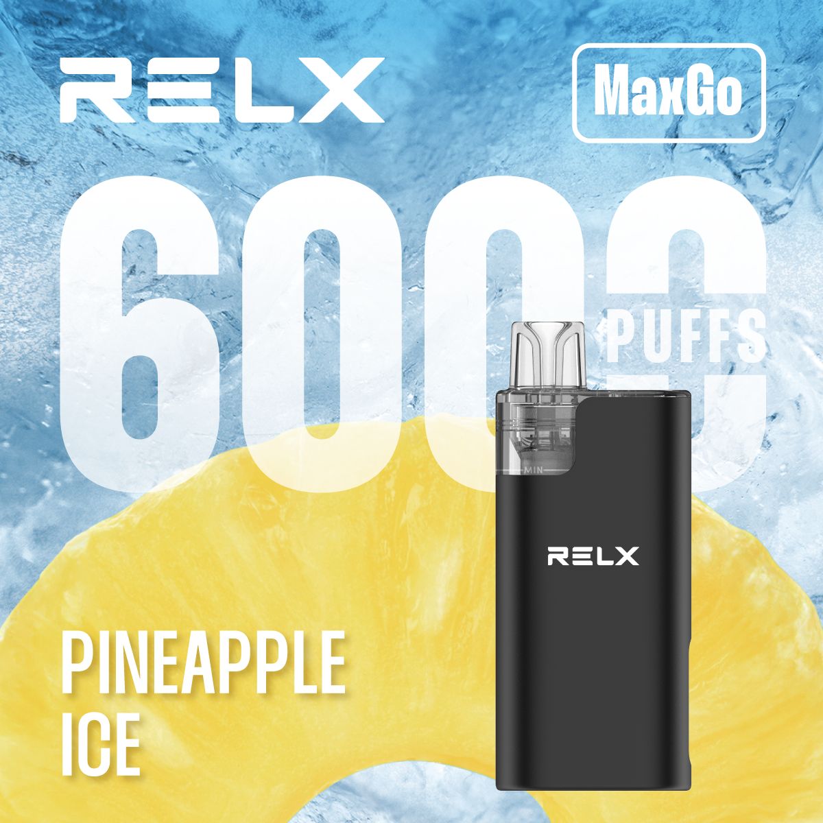 Relx Max Go 6000 Disposable Vape Box of 5 - Pineapple Ice - vapeukwholesale