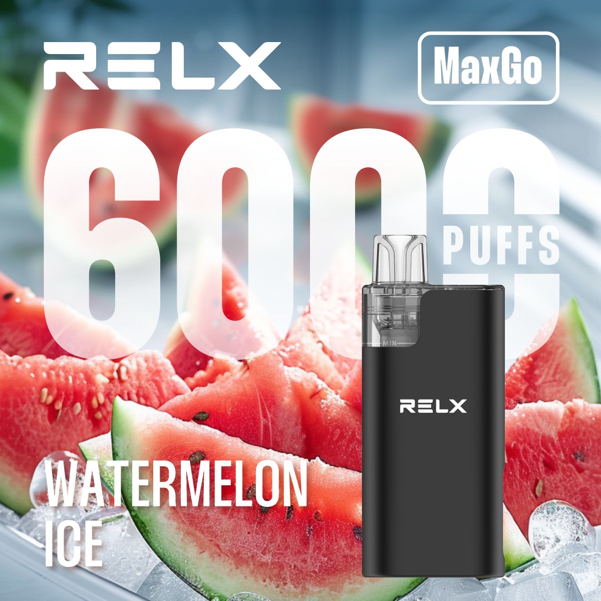 Relx Max Go 6000 Disposable Vape Box of 5 - Watermelon Ice - vapeukwholesale