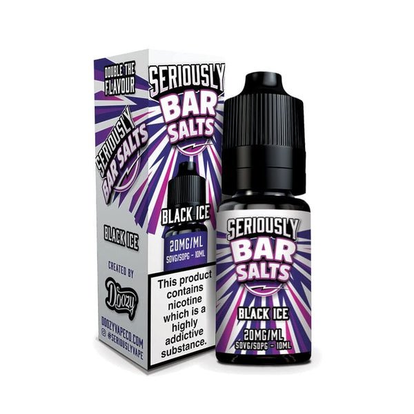 Seriously Bar Salt 10ml E-liquids Nic Salts - Box of 10-Black Ice-vapeukwholesale