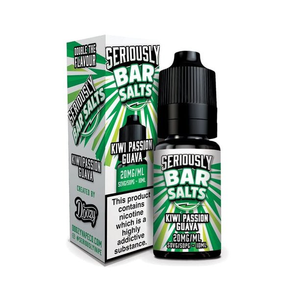 Seriously Bar Salt 10ml E-liquids Nic Salts - Box of 10-Kiwi Passion Fruit Guava-vapeukwholesale