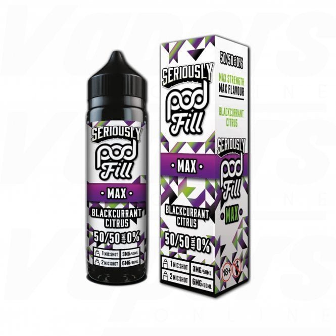 Seriously Pod Fill Max 50ml E - Liquid - Blackcurrant Citrus - vapeukwholesale