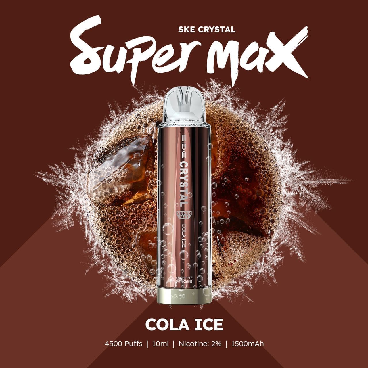 Ske Crystal Original Super Max 4500 Disposable Vape Puff Pod Box Of 10-Cola Ice-vapeukwholesale