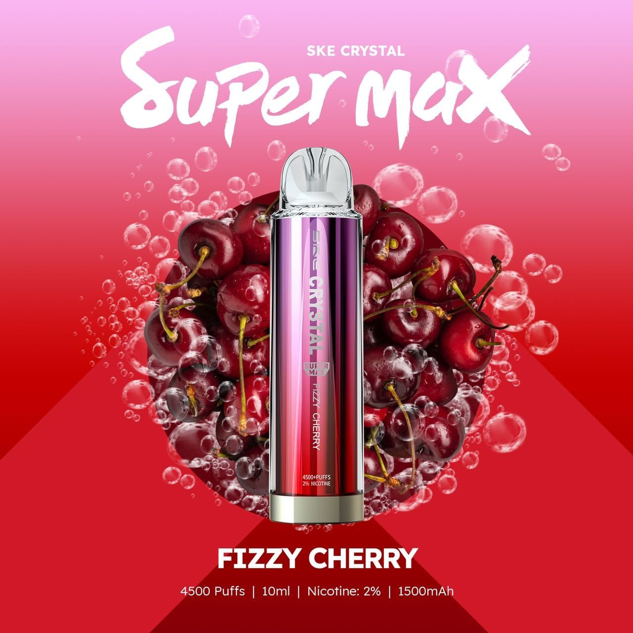 Ske Crystal Original Super Max 4500 Disposable Vape Puff Pod Box Of 10-Fizzy Cherry-vapeukwholesale