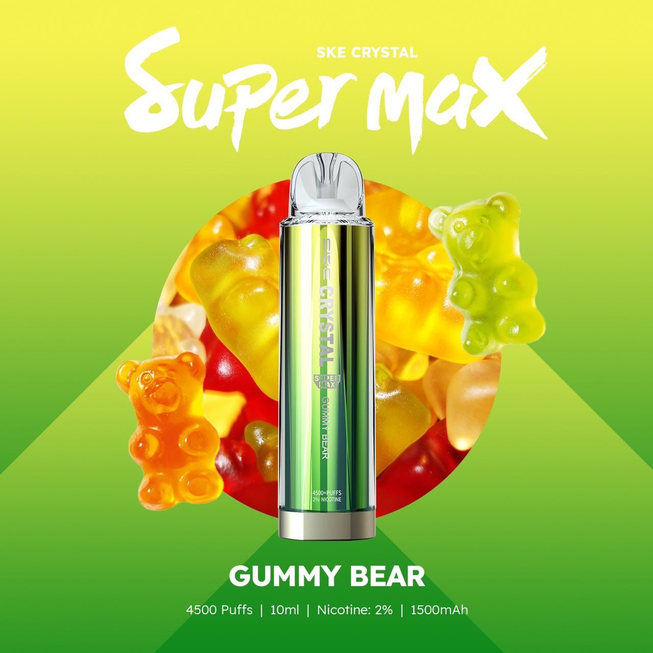 Ske Crystal Original Super Max 4500 Disposable Vape Puff Pod Box Of 10-Gummy Bear-vapeukwholesale