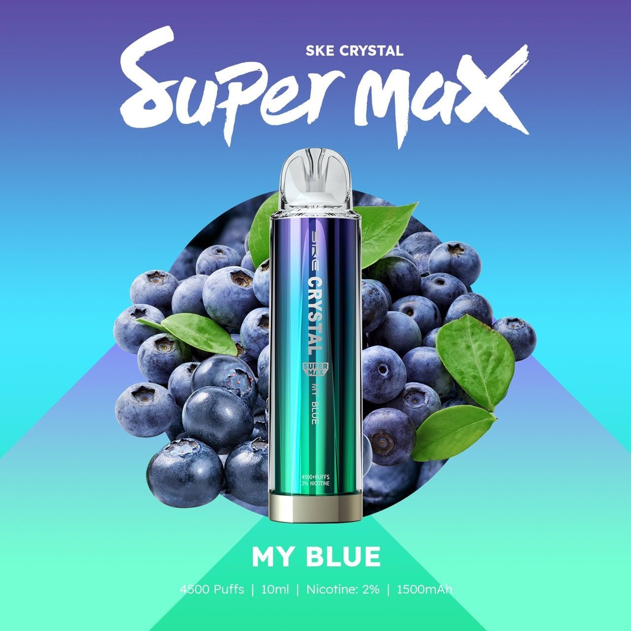 Ske Crystal Original Super Max 4500 Disposable Vape Puff Pod Box Of 10-My Blue-vapeukwholesale