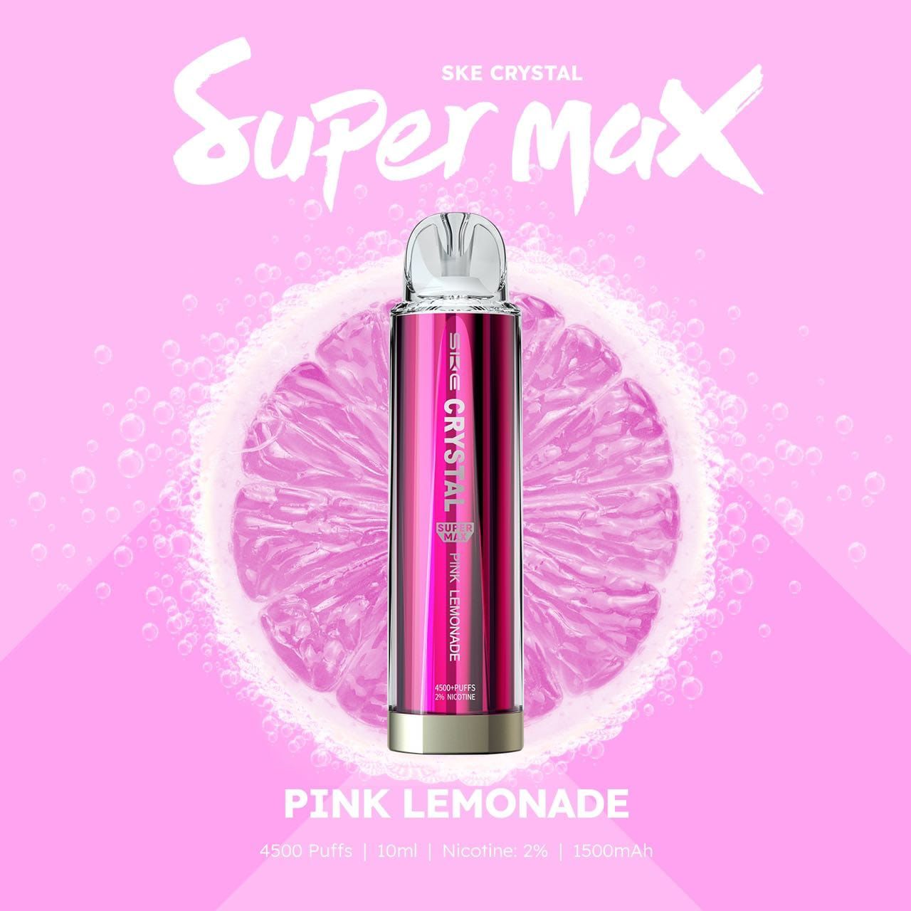 Ske Crystal Original Super Max 4500 Disposable Vape Puff Pod Box Of 10-Pink Lemonade-vapeukwholesale