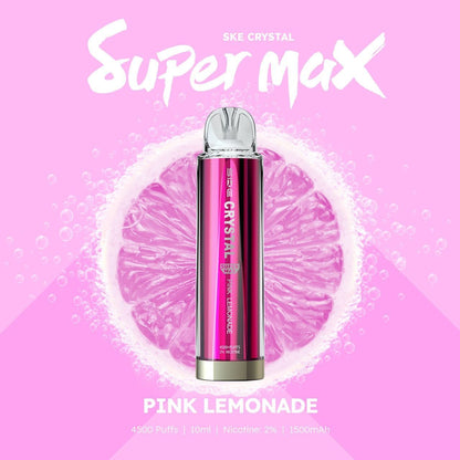 Ske Crystal Original Super Max 4500 Disposable Vape Puff Pod Box Of 10-Pink Lemonade-vapeukwholesale