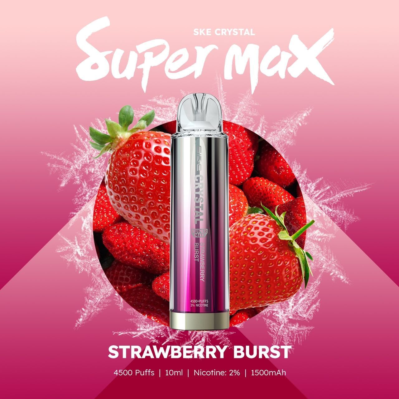 Ske Crystal Original Super Max 4500 Disposable Vape Puff Pod Box Of 10-Strawberry Burst-vapeukwholesale