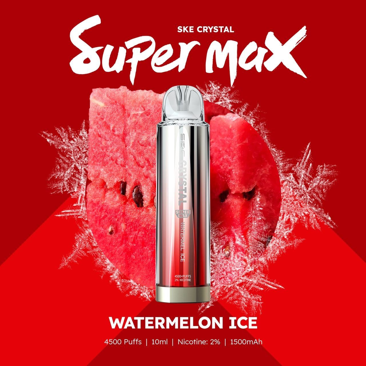 Ske Crystal Original Super Max 4500 Disposable Vape Puff Pod Box Of 10-Watermelon Ice-vapeukwholesale