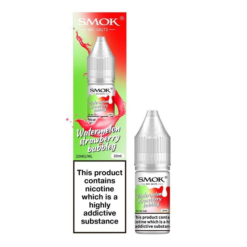 Smok Nic Salts 10ml E-liquids - Box of 10-Watermelon Strawberry Bubbly-vapeukwholesale