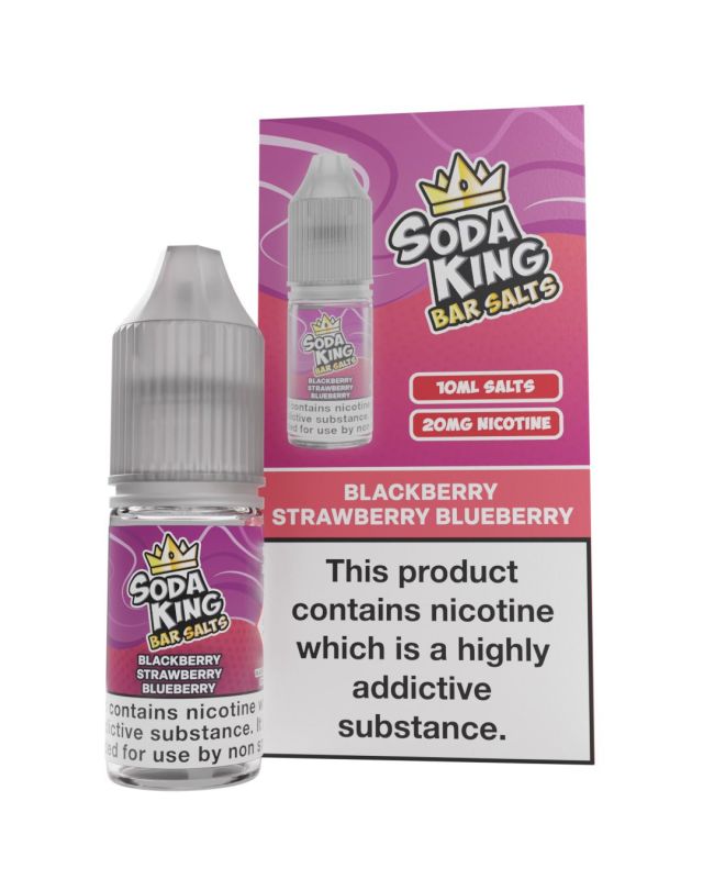 Soda King Nic Salt 10ml - Box of 10-Blueberry Strawberry Blackberry-vapeukwholesale