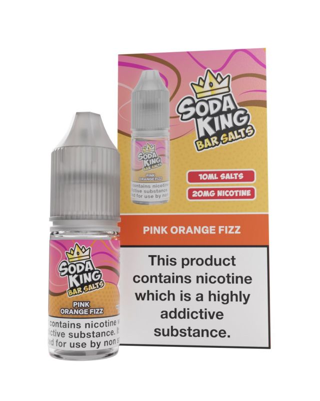 Soda King Nic Salt 10ml - Box of 10-Pink Orange Fizz-vapeukwholesale