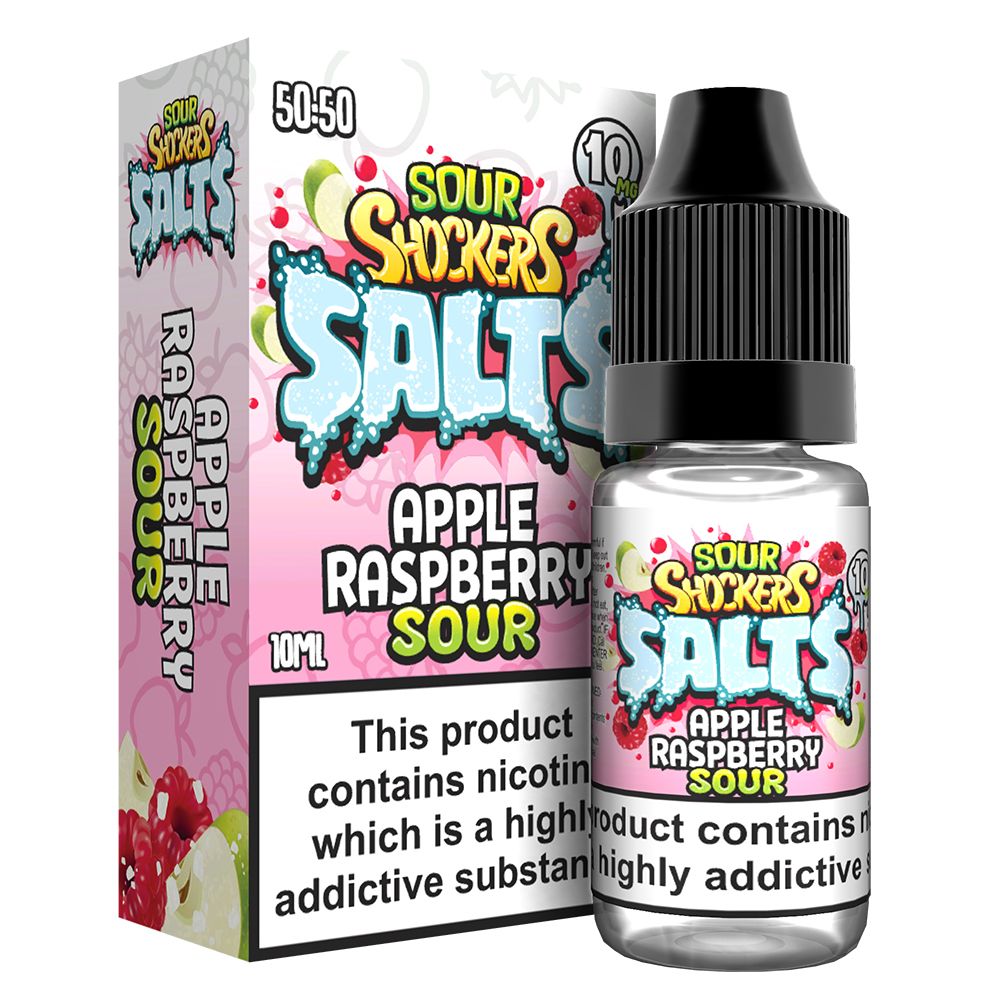 Sour shockers Nic Salt 10ml Pack of 5-Apple Raspberry Sour-vapeukwholesale