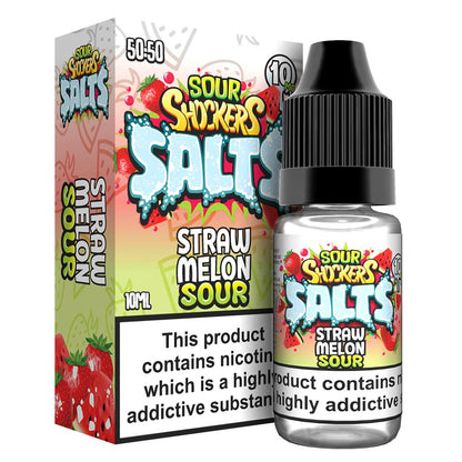 Sour shockers Nic Salt 10ml Pack of 5-Straw Melon Sour-vapeukwholesale