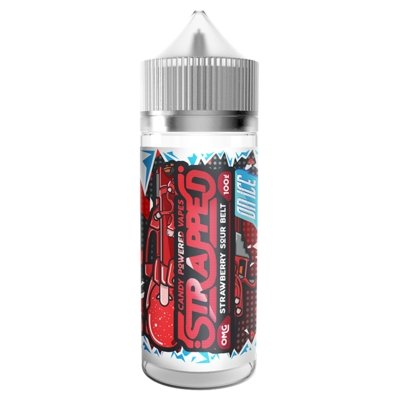 Strapped Ice 100ML Shortfill-Strawberry Sour Belt On Ice-vapeukwholesale