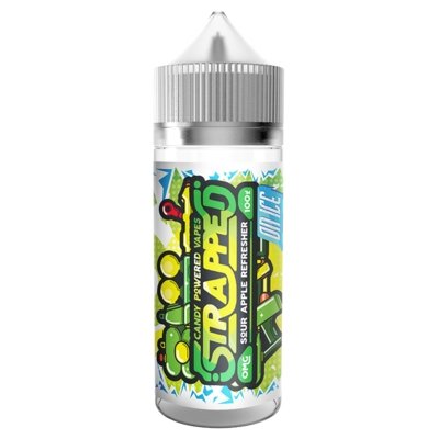 Strapped Ice 100ML Shortfill-Sour Apple Refresher On Ice-vapeukwholesale