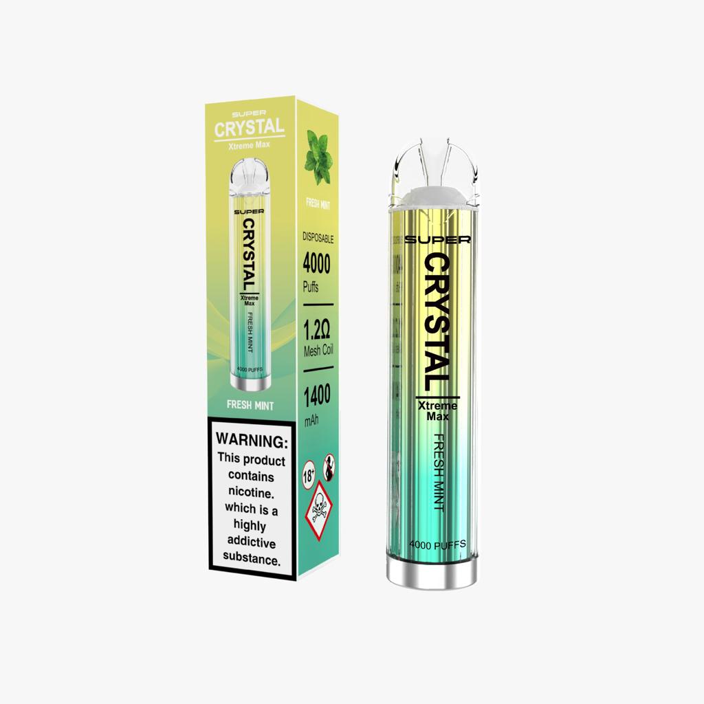 Super Crystal Xtreme Max 4000 Disposable Vape Pod Puff Device-Fresh Mint-vapeukwholesale