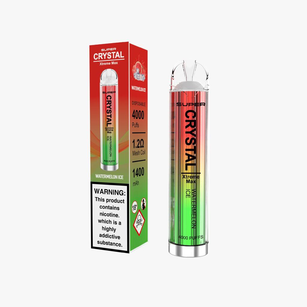 Super Crystal Xtreme Max 4000 Disposable Vape Pod Puff Device-Watermelon Ice-vapeukwholesale