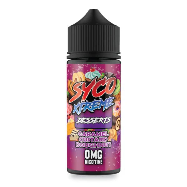 Syco Xtreme E-liquids 100ml Shortfill-Caramel Custard Doughnut (Dessert)-vapeukwholesale