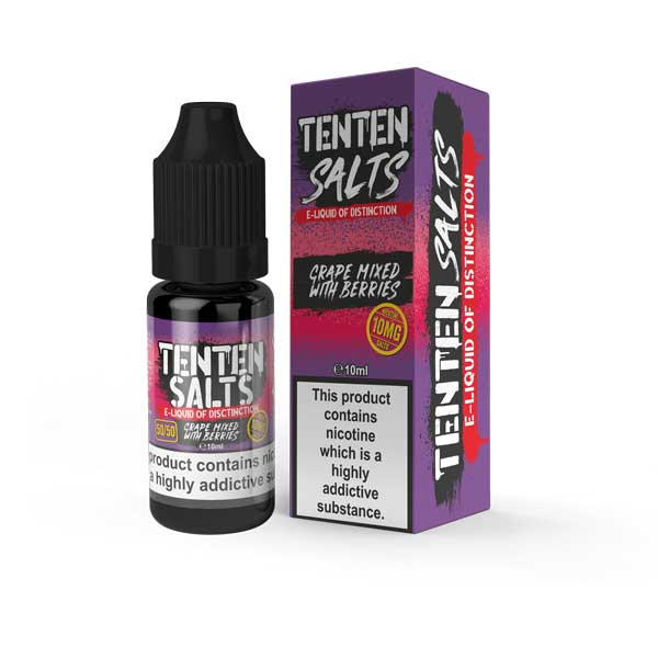 Ten Ten Nic Salts 10ml E-liquids - Box of 10-Grape Mixed With Berries-vapeukwholesale