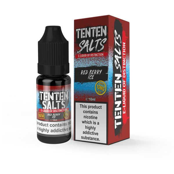 Ten Ten Nic Salts 10ml E-liquids - Box of 10-Red Berry Ice-vapeukwholesale