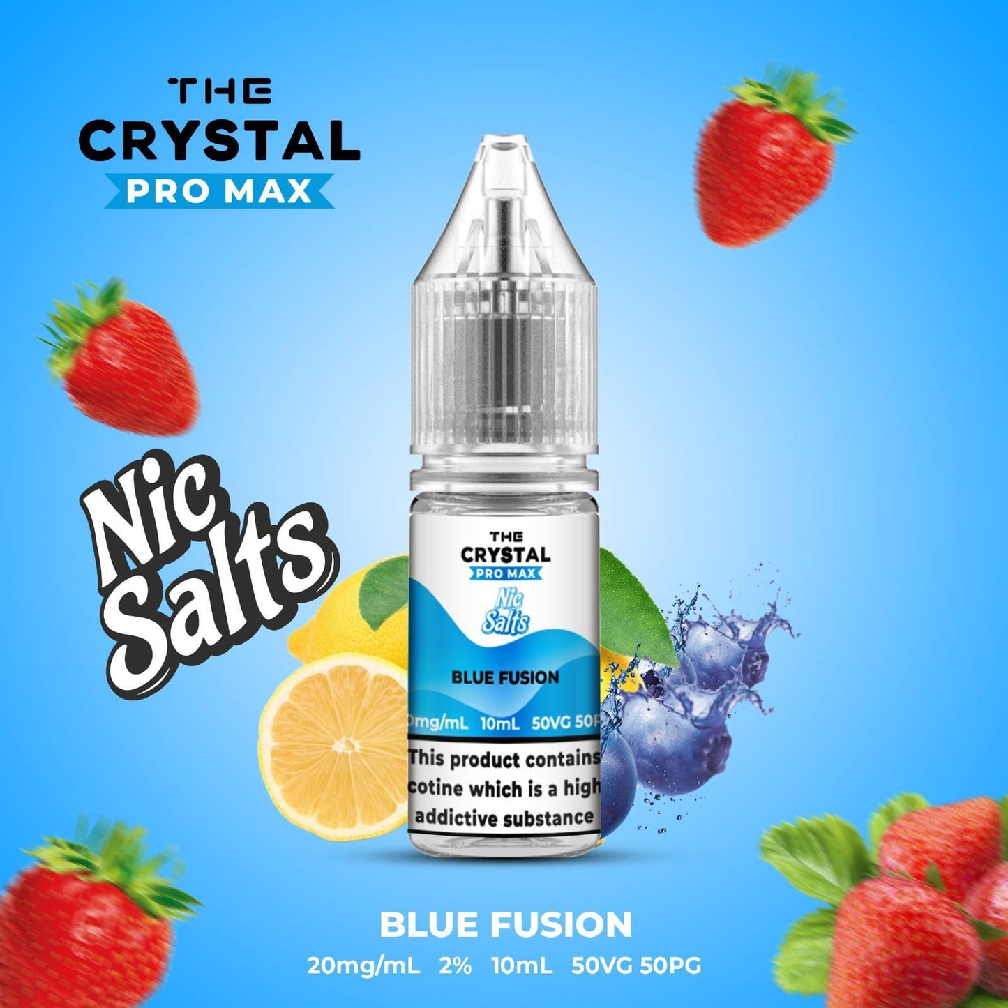 The Crystal Pro Max Hayati Nic Salts 10ml Box of 10-Blue Fusion-vapeukwholesale