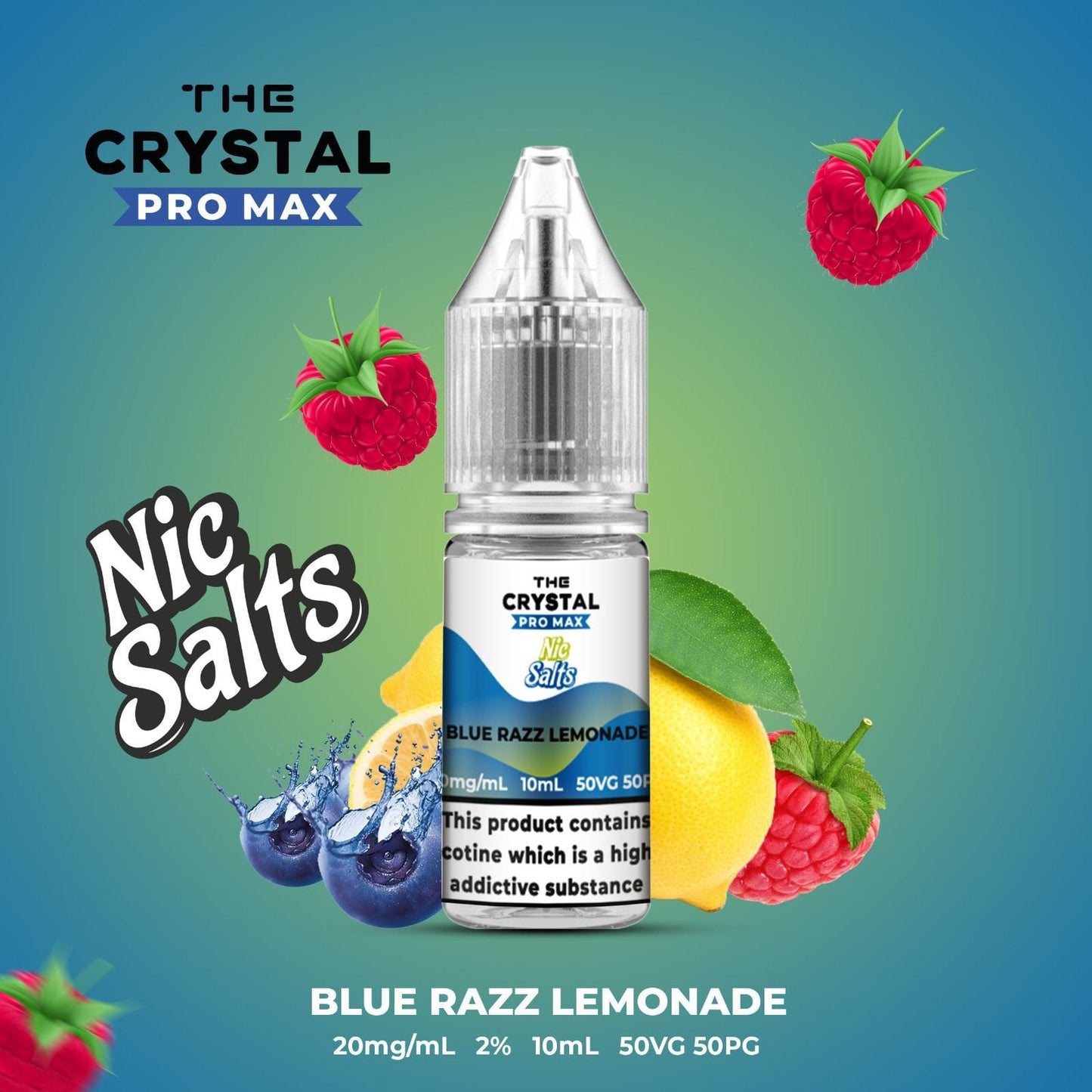 The Crystal Pro Max Hayati Nic Salts 10ml Box of 10-Blue Razz Lemonade-vapeukwholesale