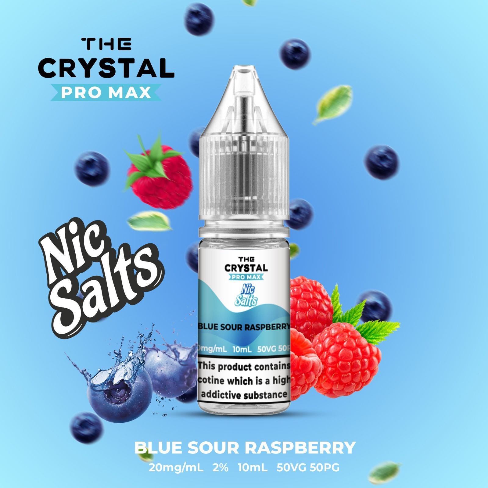 The Crystal Pro Max Hayati Nic Salts 10ml Box of 10-Blue Sour Raspberry-vapeukwholesale