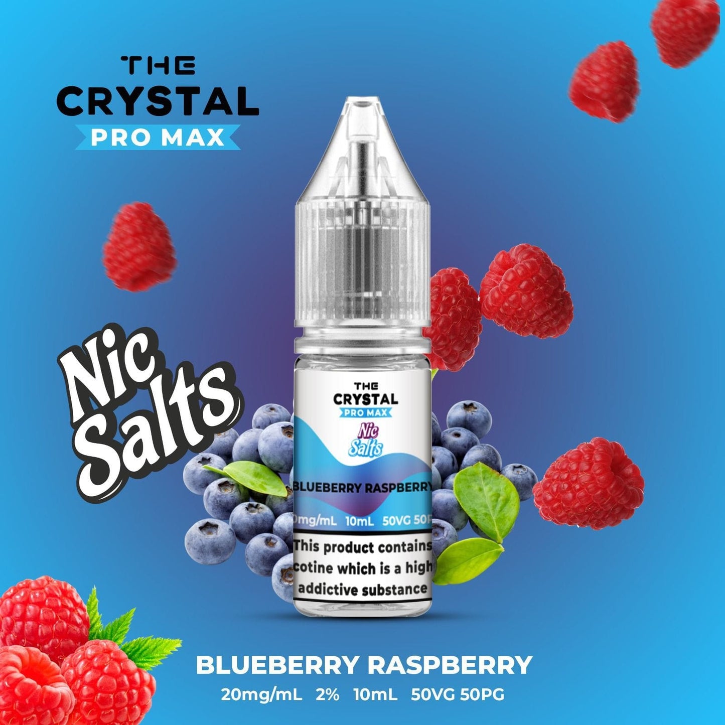 The Crystal Pro Max Hayati Nic Salts 10ml Box of 10-Blueberry Raspberry-vapeukwholesale