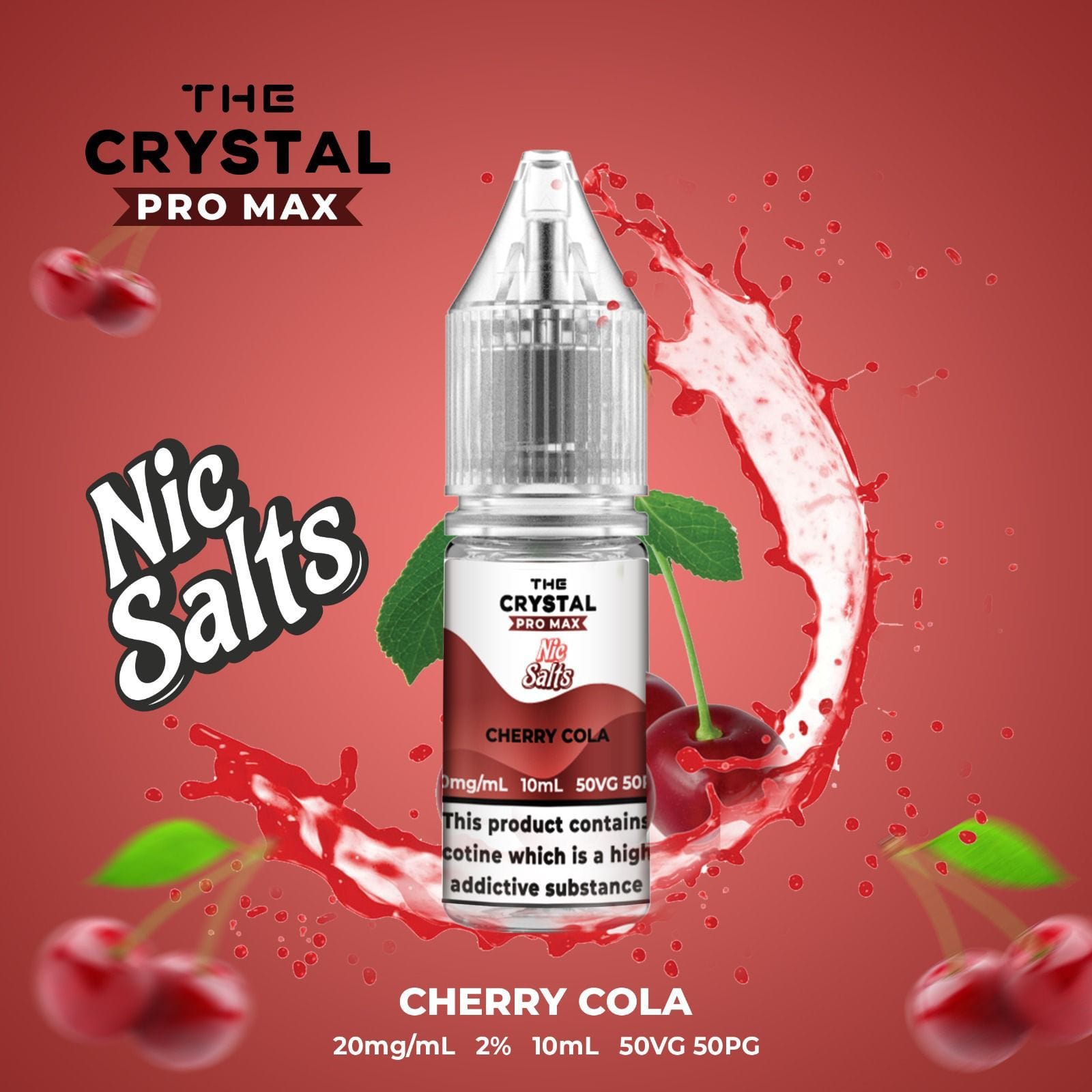 The Crystal Pro Max Hayati Nic Salts 10ml Box of 10-Cherry Cola-vapeukwholesale