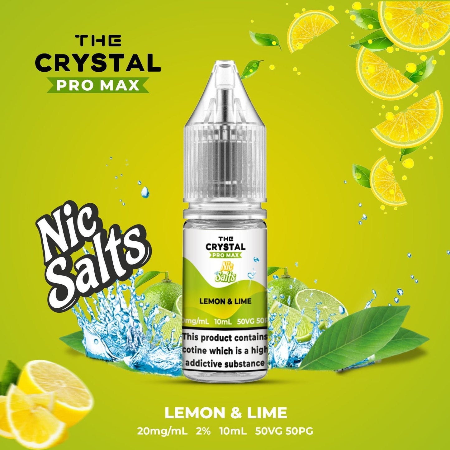 The Crystal Pro Max Hayati Nic Salts 10ml Box of 10-Lemon Lime-vapeukwholesale