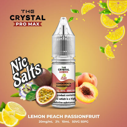 The Crystal Pro Max Hayati Nic Salts 10ml Box of 10-Lemon Peach Passionfruit-vapeukwholesale