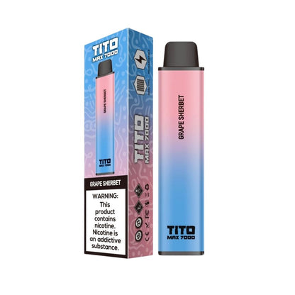 Tito Max 7000 Disposable Vape Pod Box of 10-Grape Sherbet-vapeukwholesale