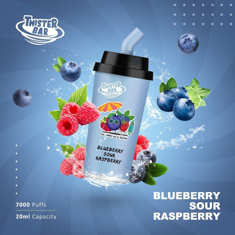 Twister Bar 7000 Disposable Vape Pod Box of 10-Blue Sour Raspberry-vapeukwholesale